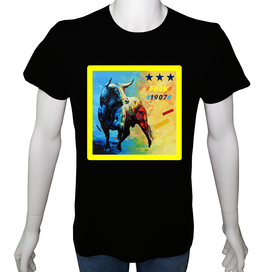 Unisex T-shirt Siyah 'Fanatik Taraftar/FB9' Baskılı