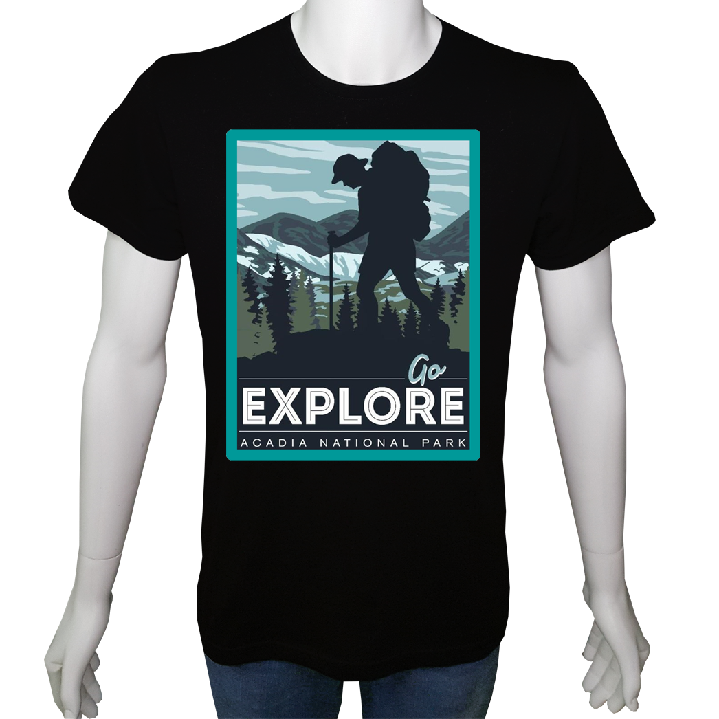 Unisex T-shirt Siyah 'Kamp&Macera / Kamp14' Baskılı