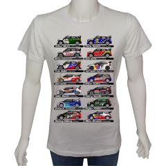 Unisex T-shirt Beyaz 'Oto / Ralli3' Baskılı