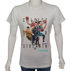 Unisex T-shirt Beyaz 'Spor/JeremyLin1' Baskılı