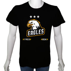 Unisex T-shirt Siyah 'Fanatik Taraftar/BJK1' Baskılı