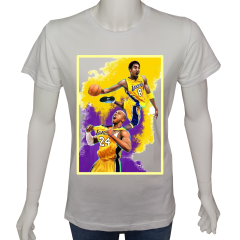 Unisex T-shirt Beyaz 'Spor/KobeBryant1' Baskılı
