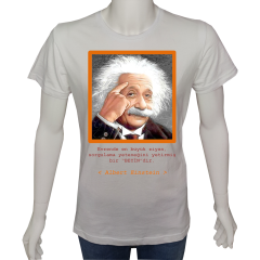 Regular Unisex T-shirt Beyaz 'Beyin Fırtınası / Beynini kullan5' Baskılı