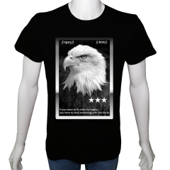 Unisex T-shirt Siyah 'Fanatik Taraftar/BJK4' Baskılı
