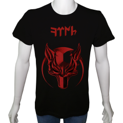 Unisex T-shirt Siyah 'Türk Dünyası / Bozkurt2' Baskılı