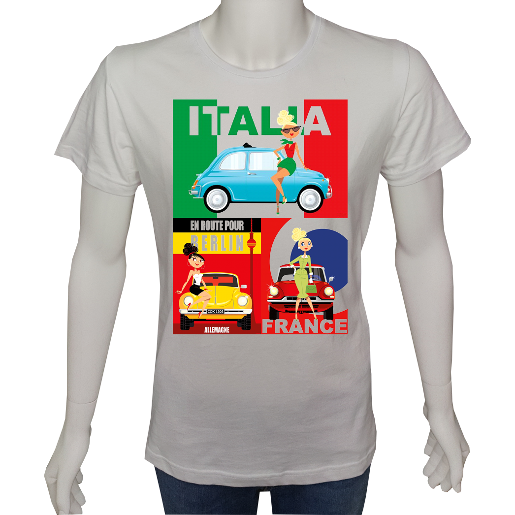 Unisex T-shirt Siyah 'Oto / Oto14' Baskılı