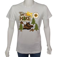Unisex T-shirt Beyaz 'Kamp&Macera / Kamp20' Baskılı