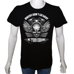 Unisex T-shirt Siyah 'Moto / Moto1' Baskılı