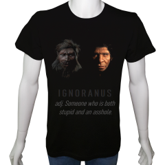 Unisex T-shirt Siyah 'Aforizma / Ignarus' Baskılı