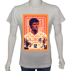 Unisex T-shirt Beyaz 'Spor/VanBasten1' Baskılı