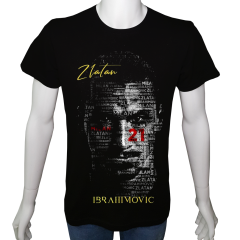 Unisex T-shirt Siyah 'Spor/İbrahimoviç1' Baskılı
