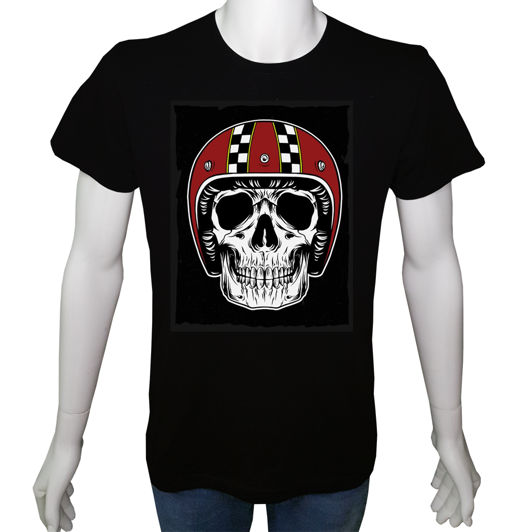 Unisex T-shirt Siyah 'Moto / Moto3' Baskılı