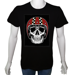 Unisex T-shirt Siyah 'Moto / Moto3' Baskılı