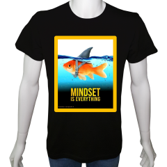 Unisex T-shirt Siyah 'Aforizma / Zihniyet herşeydir' Baskılı