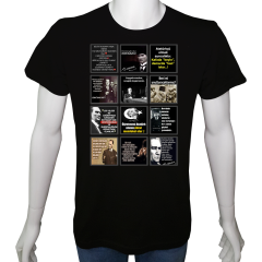 Unisex T-shirt Siyah 'Atatürk/Atatürkçüyüm' 2Baskılı