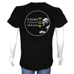Unisex T-shirt Siyah 'Atatürk/Atatürkçüyüm' 2Baskılı