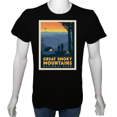 Unisex T-shirt Beyaz 'Kamp&Macera / Kamp25' Baskılı
