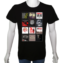 Unisex T-shirt Siyah 'Atatürk/İzindeyiz Atam' 2Baskılı