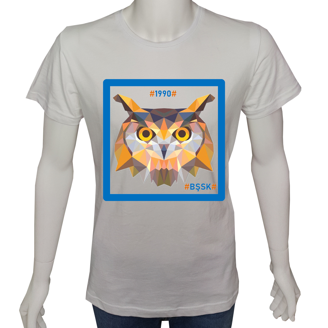 Unisex T-shirt Beyaz 'Fanatik Taraftar/BŞ1' 2Baskılı