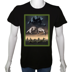 Unisex T-shirt Siyah 'Asker&Taktik / Asker3' Baskılı