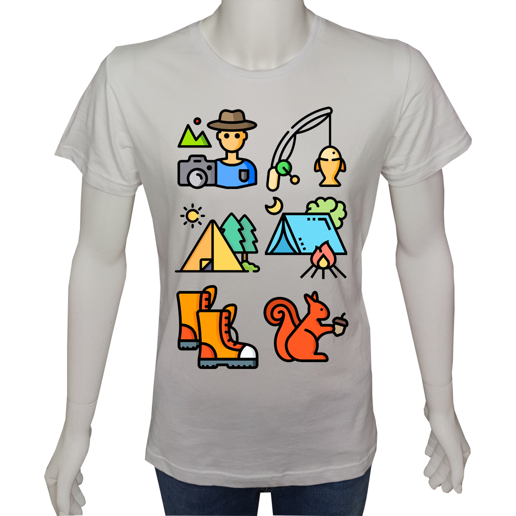 Unisex T-shirt Siyah 'Kamp&Macera / Kamp28' 2Baskılı