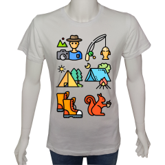 Unisex T-shirt Siyah 'Kamp&Macera / Kamp28' 2Baskılı