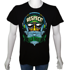 Unisex T-shirt Siyah 'Moto / Moto7' Baskılı