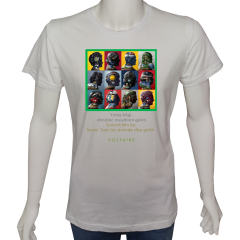 Unisex T-shirt Beyaz 'Bilim Kulübü / Bilimİnsanları4' Baskılı