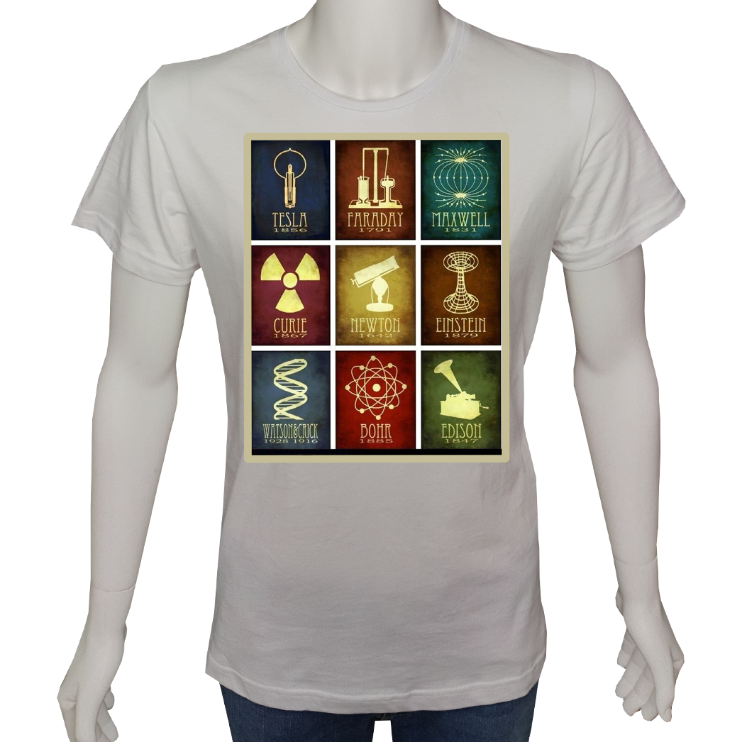Unisex T-shirt Siyah 'Bilim Kulübü / Bilimİnsanları7' Baskılı