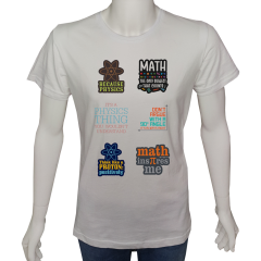 Unisex T-shirt Beyaz 'Bilim Kulübü / Bilim9' Baskılı