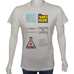 Unisex T-shirt Beyaz 'Bilim Kulübü / Bilim10' Baskılı