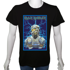 Unisex T-shirt Siyah 'Müzik/IronMaiden1' Baskılı
