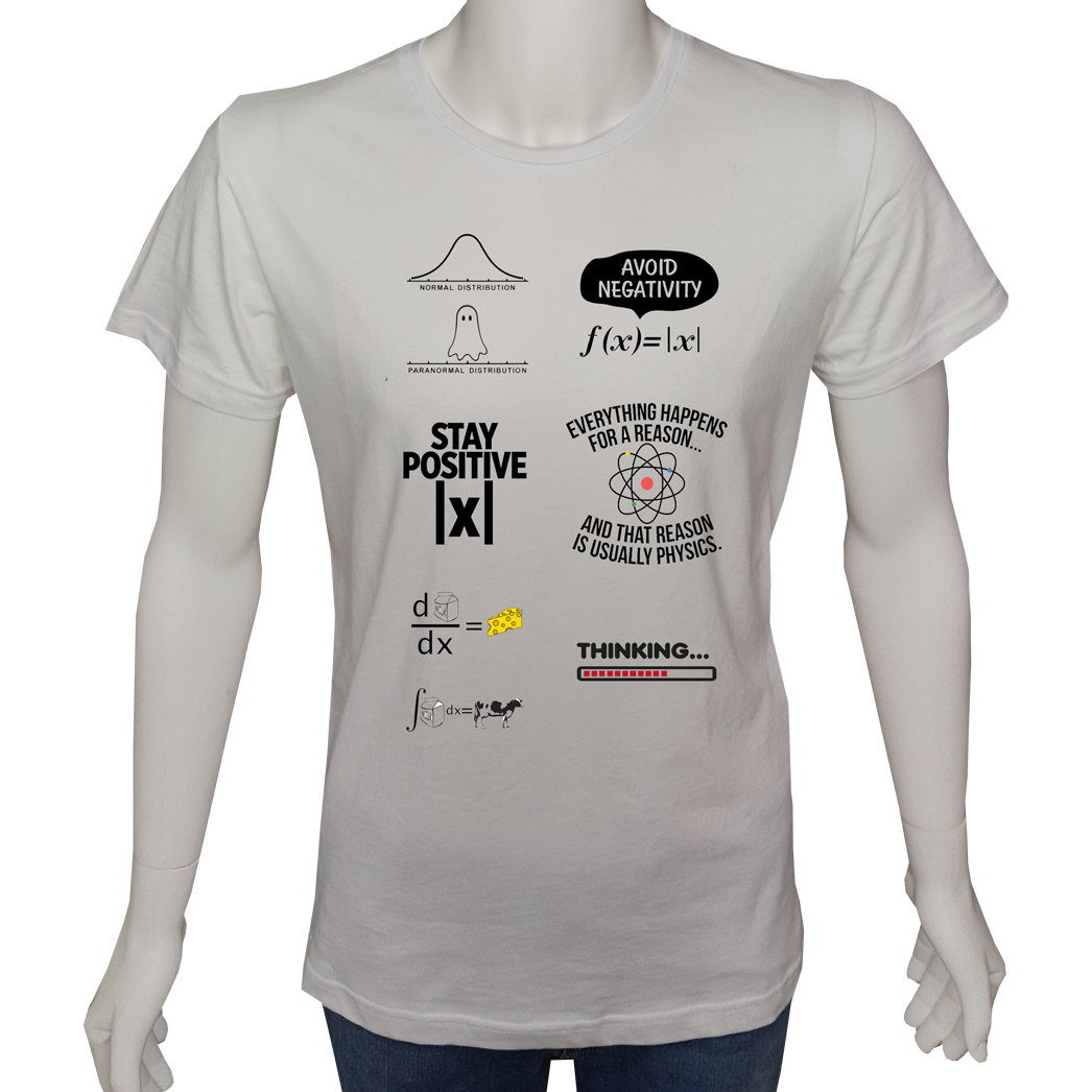 Unisex T-shirt Beyaz 'Bilim Kulübü / Bilim12' Baskılı