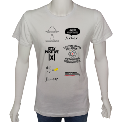Unisex T-shirt Beyaz 'Bilim Kulübü / Bilim12' Baskılı