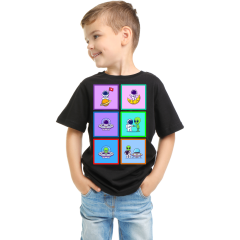 Çocuk T-shirt Siyah 'Astronot3' Baskılı