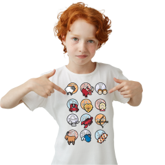 Çocuk T-shirt Beyaz 'Burçlar1' Baskılı