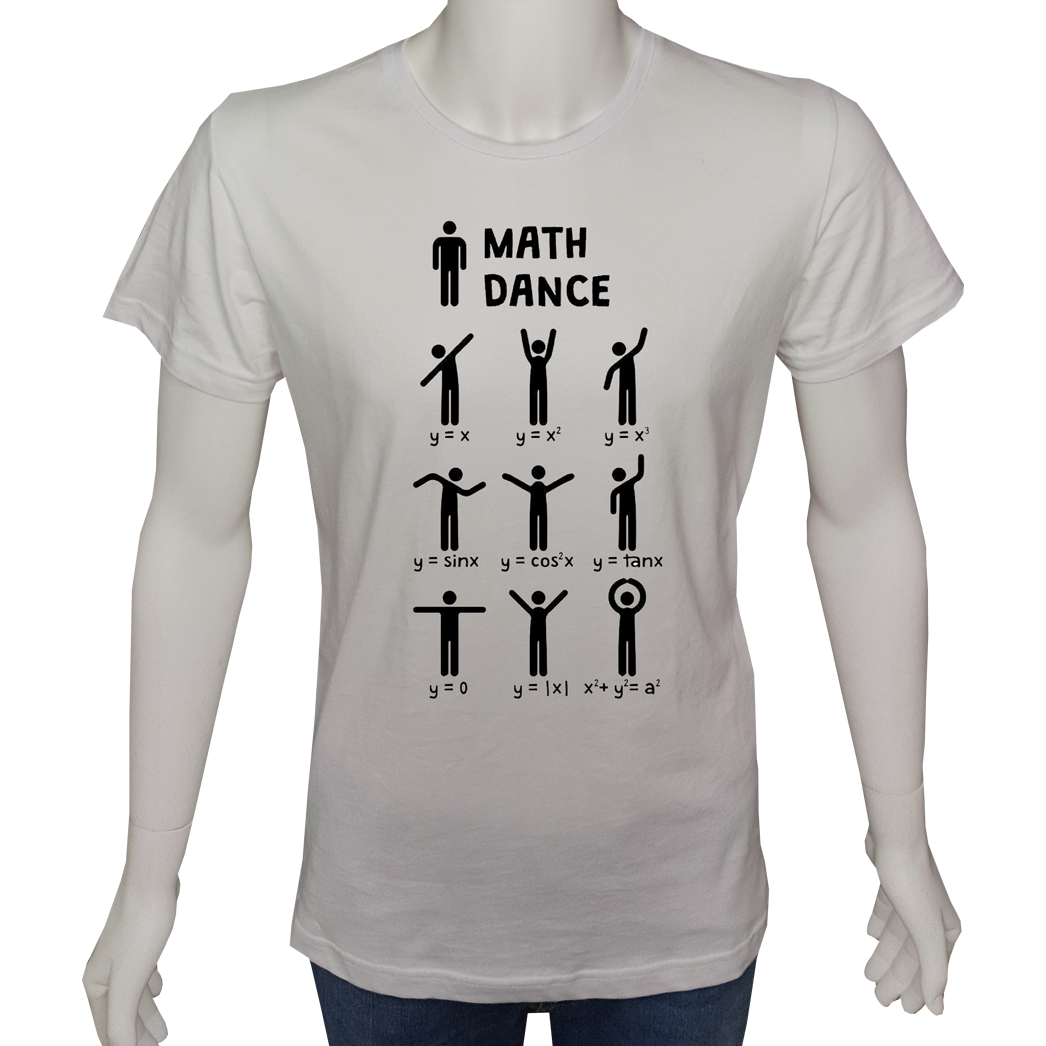 Unisex T-shirt Beyaz 'Bilim Kulübü / Matematik1' Baskılı