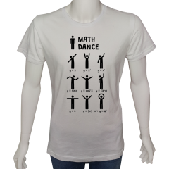 Unisex T-shirt Beyaz 'Bilim Kulübü / Matematik1' Baskılı