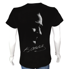 Unisex T-shirt Siyah 'Atatürk/Andımız' 2Baskılı