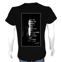 Unisex T-shirt Siyah 'Atatürk/Gençliğe Hitabe' 2Baskılı