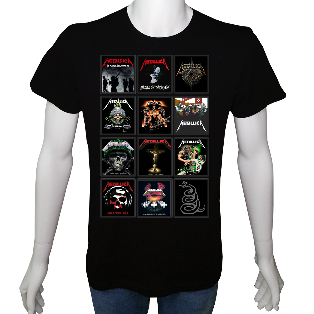 Unisex T-shirt Siyah 'Müzik/Metallica6' 2Baskılı