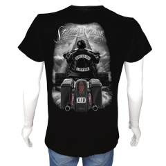 Unisex T-shirt Siyah 'Moto / Moto9' 2Baskılı