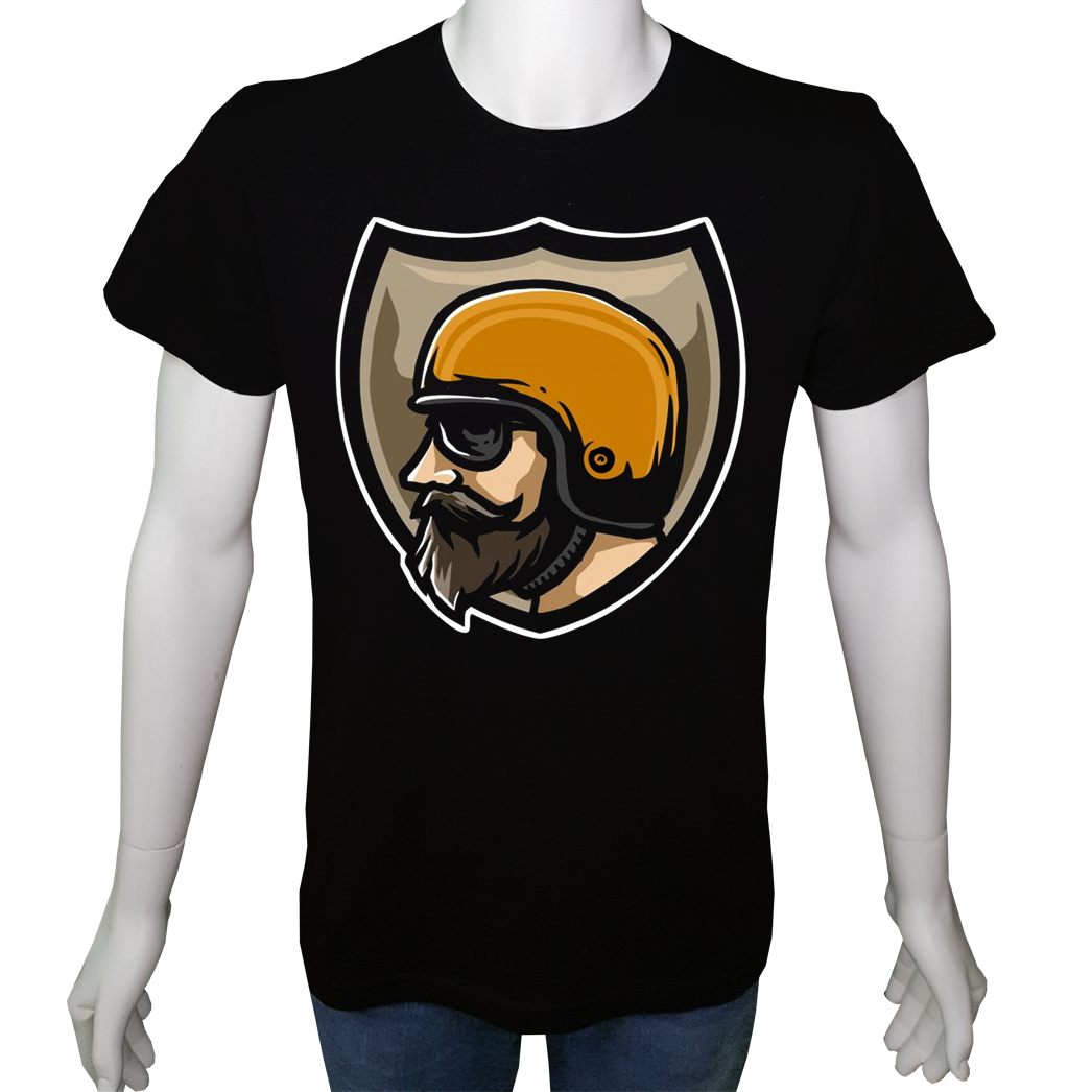 Unisex T-shirt Siyah 'Moto / Moto9' 2Baskılı