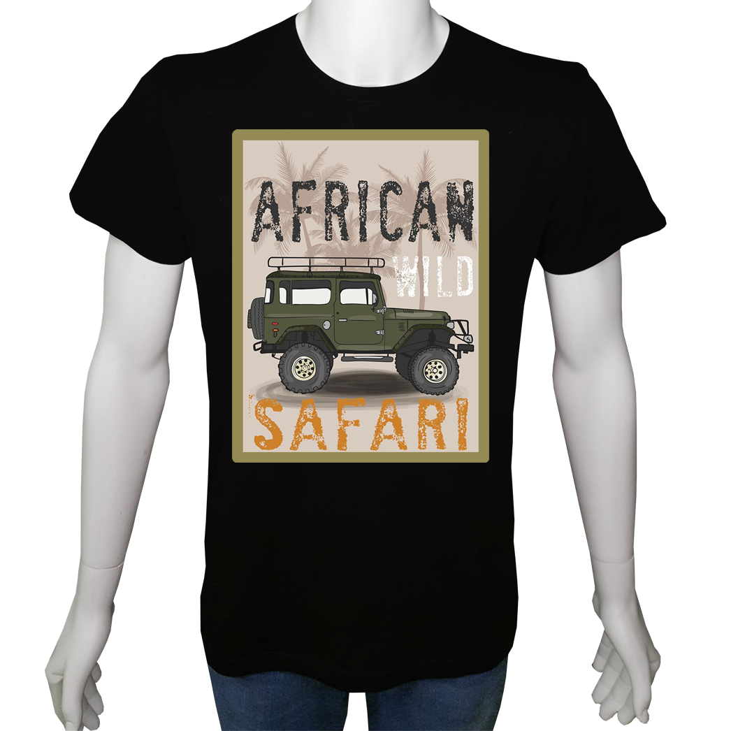 Unisex T-shirt Siyah 'Kamp&Macera / OffRoad10' Baskılı
