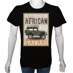 Unisex T-shirt Siyah 'Kamp&Macera / OffRoad10' Baskılı