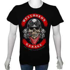 Unisex T-shirt Siyah 'Moto / Moto11' 2Baskılı