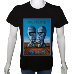Unisex T-shirt Siyah 'Müzik/PinkFloyd1' Baskılı