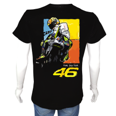 Unisex T-shirt Siyah 'Moto / Racing Moto5' 2Baskılı