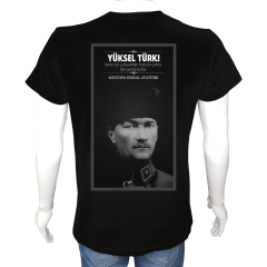 Unisex T-shirt Siyah 'Atatürk/Cehaletle savaş' 2Baskılı