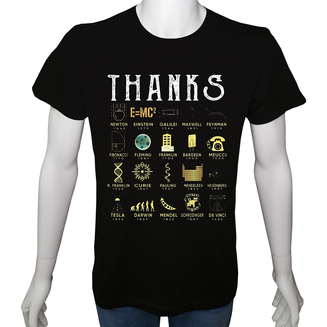 Unisex T-shirt Siyah 'Bilim Kulübü / Bilimİnsanları3' Baskılı